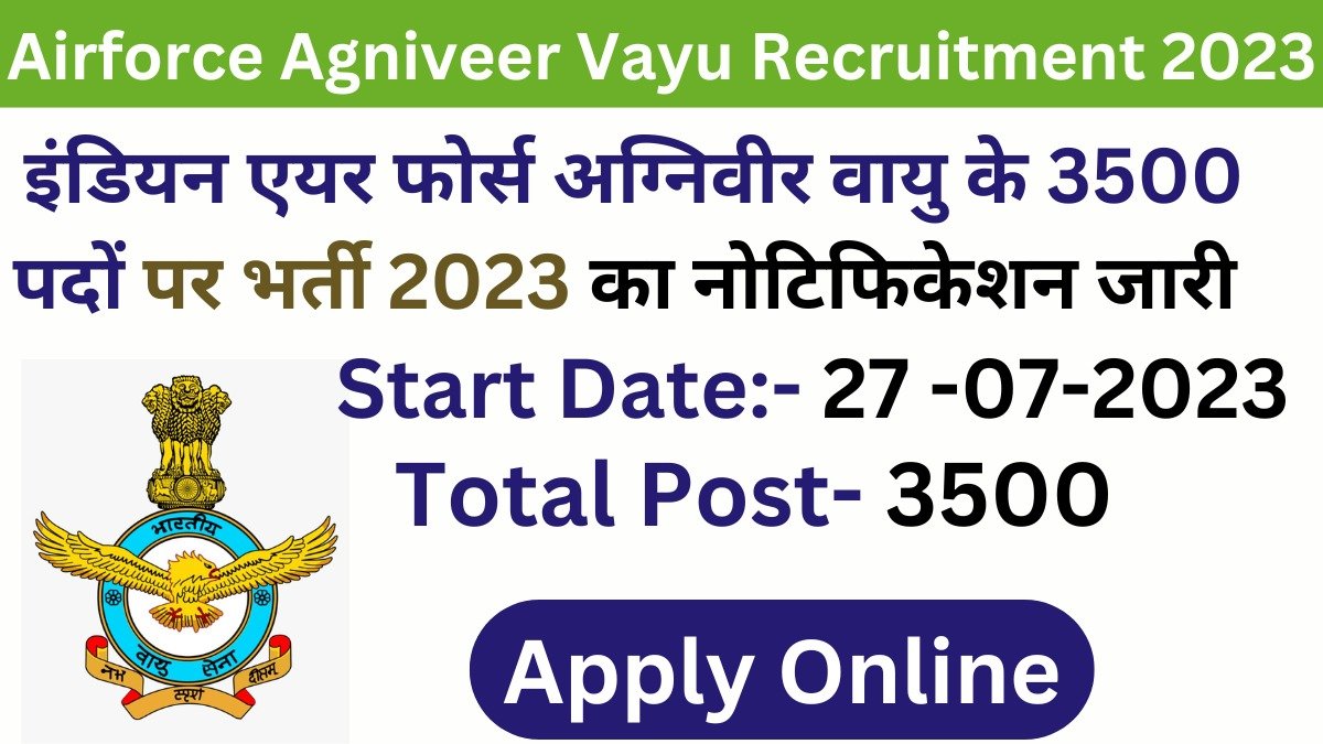 Air Force Agniveer Vayu Intake 2024 Bharti 2023